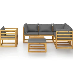 vidaXL 8-tlg. Garten-Lounge-Set mit Auflagen Massivholz Akazie