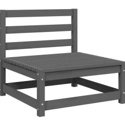 vidaXL 2-tlg. Garten-Lounge-Set mit Kissen Grau Kiefer Massivholz