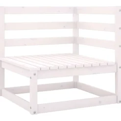 vidaXL 2-tlg. Garten-Lounge-Set mit Kissen Weiß Kiefer Massivholz