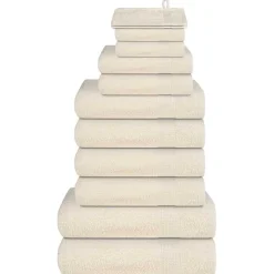 vidaXL 12-tlg. Handtuch-Set FROGN Creme 360 g/m²