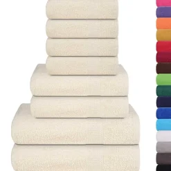 vidaXL 8-tlg. Handtuch-Set FROGN Creme 360 g/m²