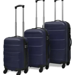 vidaXL 3-tlg. Hartschalenkoffer-Set Blau 45,5/55/66 cm