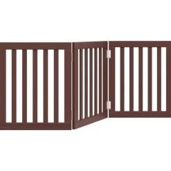 vidaXL 3-tlg. Hundetor Faltbar Braun 150 cm Pappelholz