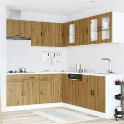 vidaXL 11-tlg. Küchenschrank-Set Porto Artisan-Eiche Holzwerkstoff