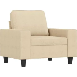 vidaXL 4-tlg. Sofagarnitur Creme Stoff