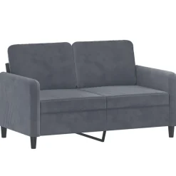 vidaXL 3-tlg. Sofagarnitur mit Kissen Dunkelgrau Samt