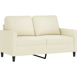 vidaXL 3-tlg. Sofagarnitur mit Kissen Creme Samt