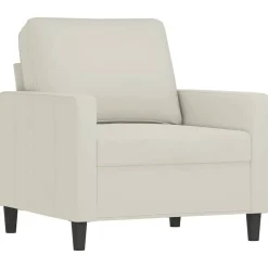 vidaXL 3-tlg. Sofagarnitur mit Kissen Creme Samt