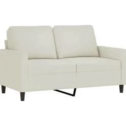 vidaXL 2-tlg. Sofagarnitur mit Kissen Creme Samt