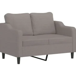 vidaXL 2-tlg. Sofagarnitur mit Kissen Taupe Stoff