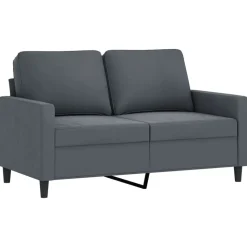vidaXL 3-tlg. Sofagarnitur mit Kissen Dunkelgrau Samt