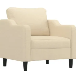 vidaXL 4-tlg. Sofagarnitur mit Kissen Creme Stoff