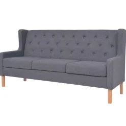vidaXL 2-tlg. Sofa-Set Stoff Grau