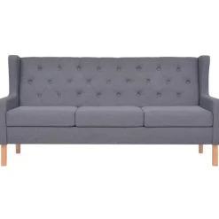 vidaXL 2-tlg. Sofa-Set Stoff Grau