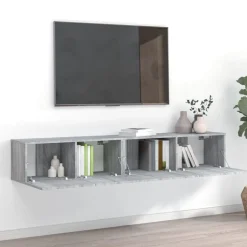 vidaXL 2-tlg. TV-Schrank-Set Grau Sonoma Holzwerkstoff