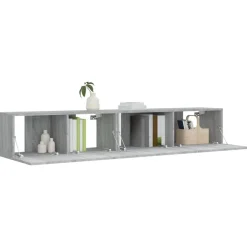 vidaXL 2-tlg. TV-Schrank-Set Grau Sonoma Holzwerkstoff