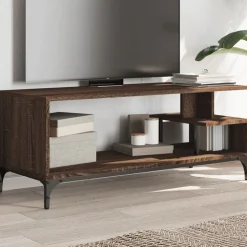 vidaXL TV-Schrank Braun Eichen-Optik 102x40x41 cm Holzwerkstoff Stahl