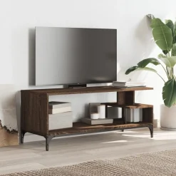 vidaXL TV-Schrank Braun Eichen-Optik 102x40x41 cm Holzwerkstoff Stahl