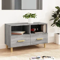 vidaXL TV-Schrank Grau Sonoma 80x36x50 cm Holzwerkstoff