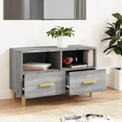 vidaXL TV-Schrank Grau Sonoma 80x36x50 cm Holzwerkstoff