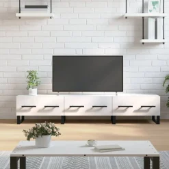 vidaXL TV-Schrank Hochglanz-Weiß 150x36x30 cm Holzwerkstoff