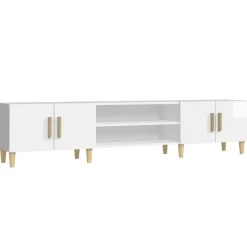 vidaXL TV-Schrank Hochglanz-Weiß 180x31,5x40 cm Holzwerkstoff