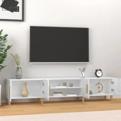 vidaXL TV-Schrank Hochglanz-Weiß 180x31,5x40 cm Holzwerkstoff