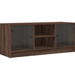 vidaXL TV-Schrank mit Glastüren Braun Eichen-Optik 102x37x42 cm