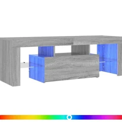 vidaXL TV-Schrank mit LED-Leuchten Grau Sonoma 120x35x40 cm