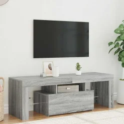 vidaXL TV-Schrank mit LED-Leuchten Grau Sonoma 120x35x40 cm