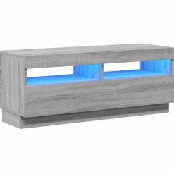 vidaXL TV-Schrank mit LED-Leuchten Grau Sonoma 100x35x40 cm