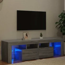 vidaXL TV-Schrank mit LED-Leuchten Grau Sonoma 140x36,5x40 cm
