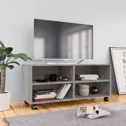 vidaXL TV-Schrank mit Rollen Grau Sonoma 90x35x35 cm Holzwerkstoff