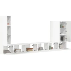 vidaXL TV-Wandregal-Set Wandmontiert 6 pcs Hochglanz Weiß