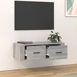 vidaXL TV-Wandschrank Grau Sonoma 80x36x25 cm Holzwerkstoff