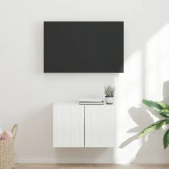 vidaXL TV-Wandschrank Hochglanz Weiß 59,5 x 31 x 40 cm Holzwerkstoff