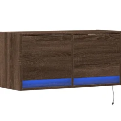 vidaXL TV-Wandschrank mit LED-Leuchten Braun Eichen-Optik 80x31x38 cm
