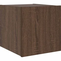 vidaXL TV-Wandschrank mit LED-Leuchten Braun Eichen-Optik 30,5x35x30cm