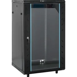 vidaXL 18U Netzwerkschrank 19" IP20 Schwarz 60x60x100 cm