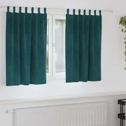 vidaXL Verdunkelungsvorhänge 2 pcs Dunkelgrün 140 x 140 cm Samt