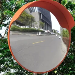 vidaXL Verkehrsspiegel Konvex PC-Kunststoff Orange 45 cm Outdoor