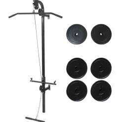 vidaXL vidaXL Fitnessstation Wandmontage mit Gewichtsscheiben 40 kg