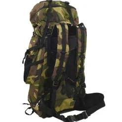 vidaXL Wanderrucksack Grün Tarnfarben 60 L Oxford-Gewebe