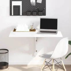 vidaXL Wand-Klapptisch Hochglanz-Weiß 100x60x56 cm Holzwerkstoff