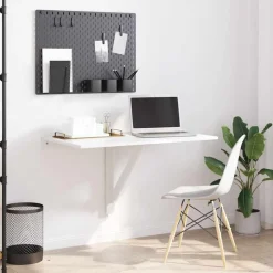 vidaXL Wand-Klapptisch Hochglanz-Weiß 100x60x56 cm Holzwerkstoff