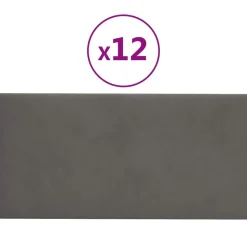 vidaXL Wandkopfteilen 12 pcs Dunkelgrau 30 x 15 cm Samt