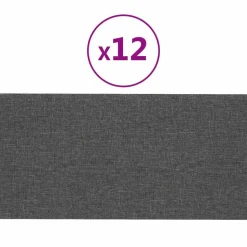 vidaXL Wandkopfteilen 12 pcs Dunkelgrau 30 x 15 cm Stoff