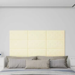 vidaXL Wandkopfteilen 12 pcs Creme 60 x 30 cm Kunstleder