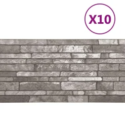 vidaXL Wandpaneele 10 pcs Dunkelgrau 100 x 50 cm EPS-Schaum