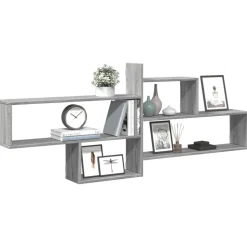 vidaXL Wandregal Grau Sonoma 167,5x18x68 cm Holzwerkstoff